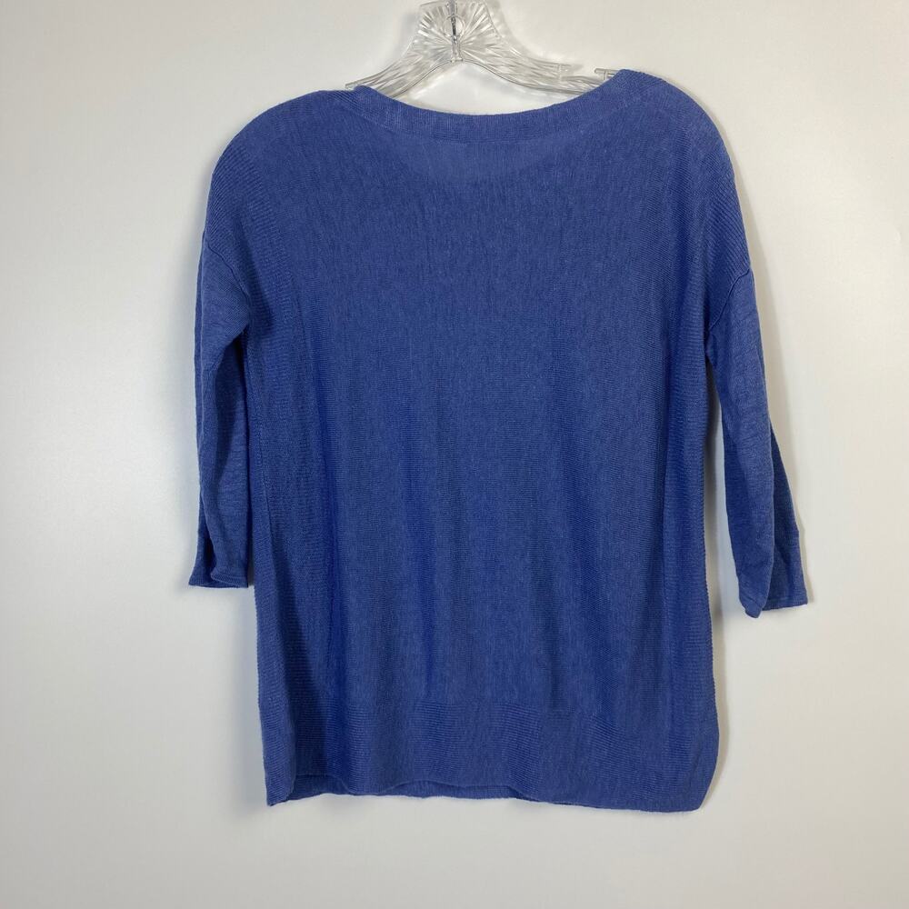 J Jill Womens Linen Blouse Blue Size XSP - Picture 7 of 9